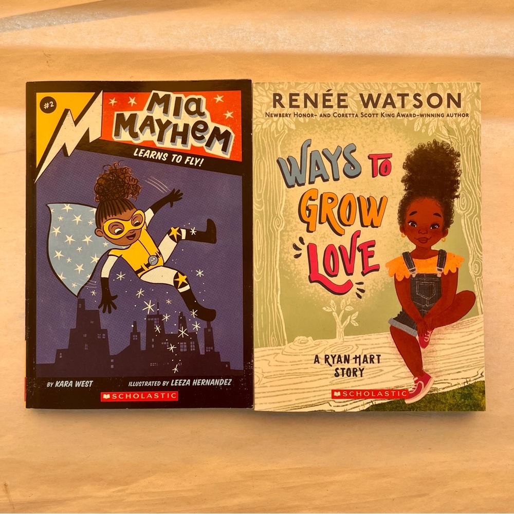 Mia Mayhem Learns to Fly! and Ways to Grow Love Paperback Chapter Book Bundle